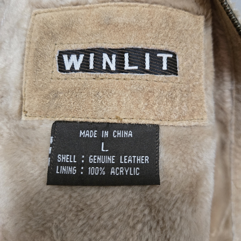 Winlit Women's Suede Jacket, Tan, Size L - Picture 10 of 14